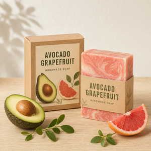 สบู่แฮนด์เมดอะโวคาโดเกรปฟรุต บำรุงผิวหน้าและผิวกาย ทำความสะอาดผิวกาย สบู่ก้อนธรรมชาติ รับผลิตแบบ OEM ขายส่งจำนวนมาก - Product Image 3
