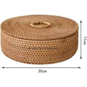Classic Look Round Shape High Standard Quality <b>Rattan</b> Made Food And Other Items <b>Storage</b> Organization <b>Basket</b> In Competitive Price - Product Image 6