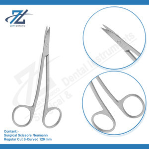 Tijeras Quirúrgicas Neumann Curvas en S de 120 mm, Acero Inoxidable, Autoclavables, Alto Rendimiento, Pakistán - Product Image 3