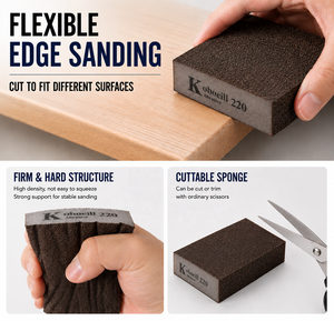 Bloc éponge abrasif pour ponçage humide et sec, éponge de ponçage manuelle pour la préparation de la peinture automobile, le bois et les meubles OEM - Product Image 5