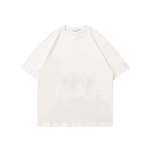 Heavy ล้างสีทึบเสื้อยืดพลัสขนาดแขนสั้นผู้ชาย Oversize TShirt วินเทจพัฟตัดแต่งกางเกงผ้าฝ้าย 100% สําหรับชาย - Product Image 6