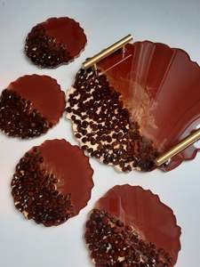 Bandeja de servicio de epoxi de resina hecha a mano SUPER, artículos esenciales de cocina únicos para el hogar, restaurante, Hotel, bandejas decorativas para servir - Product Image 2