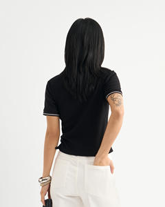 Top Corto de Verano para Mujer, de Alta Calidad, Ajustado, con Ribete en Contraste, Poliéster, Viscosa, Elastano, Transpirable, de Secado Rápido, Estilo Informal, Vietnam - Product Image 2