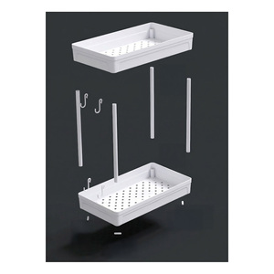 Étagère de rangement à quatre niveaux pour évier, organisateur en plastique pour la cuisine et la salle de bain, pour les produits de nettoyage, empilable, design minimaliste et écologique - Product Image 4