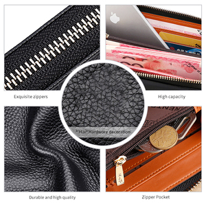 Cartera de cuero genuino para hombre, monedero con bolsillo lateral doble, diseño de marca para hombre, carteras de cuero Vintage - Product Image 5