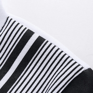 <b>Men's</b> Slim Fit Polo <b>Shirt</b> with Black and White Geometric Print Casual <b>Summer</b> Short Sleeve Fashion Polo for Wholesale - Product Image 6