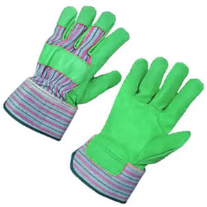 Guantes de seguridad industrial resistentes de calidad superior Guantes de construcción de Palma de cuero de vaca en la espalda de algodón - Product Image 4