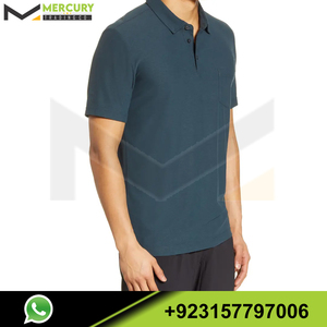 Camisa Polo de Algodón de Color Sólido para Hombre, Manga Corta, Casual, Transpirable, con Bolsillo, Corte Regular, Tejido Oxford - Product Image 3