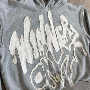 Sweat-shirts pour hommes en molleton 100% coton épais et lourd, personnalisés OEM, avec broderie en strass, mode d'hiver écologique - Product Image 4