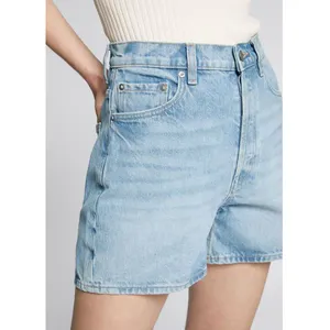 Women Fashion Shorts Jeans Pants Sexy Light Blue Color Cotton Ladies Denim Button Fly Jean Breathable Shorts