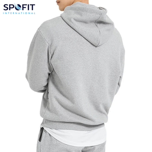 เสื้อฮู้ดผ้าฝ้ายโอเวอร์ไซส์สำหรับผู้ชายเสื้อครอปโบซี่โชว์ไหล่หนาทรงโอเวอร์ไซส์ออกแบบโลโก้ได้ตามต้องการ - Product Image 4