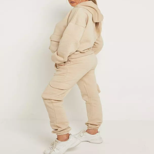 Vente chaude Logo Personnalisé 100% Coton Dames Surdimensionné Baggy Top Bas Ensemble 2 Pièces Détente Costume Survêtement D'hiver Pour Femmes - Product Image 3