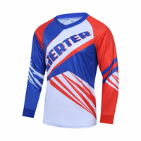 Jersey de Motocross de Alta Calidad al por Mayor, Jersey de Motociclismo de Manga Larga Personalizado para Equipo de Descenso Todoterreno, Ropa Deportiva en Blanco