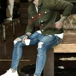 Veste en jean Boxy respirante sur mesure pour hommes meilleure vente veste en jean à manches longues pour hommes - Product Image 5