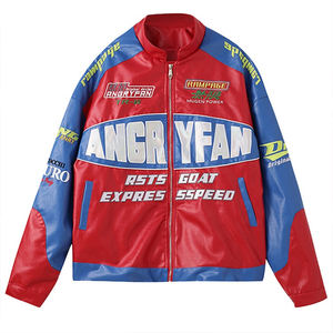 Vente en gros de vêtements de course moto personnalisés 2024 veste en cuir veste surdimensionnée personnalisée streetwear veste de baseball manteau d'automne de mode - Product Image 1