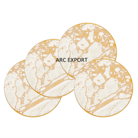Nouveaux sous-verres de table fantaisie demi-blanc et demi-gris forme ronde classique avec sous-verre de décoration en métal transparent à un prix raisonnable