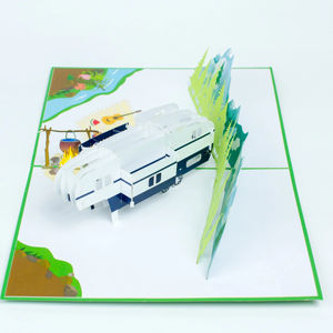 การ์ดขนส่งเกรดขั้นสูงการ์ดของขวัญงานหัตถกรรมทำมือ3D ป๊อปอัพ - Product Image 1