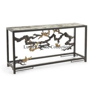 Consola de Metal decorativa para sala de estar, diseñador hecho a mano con alambre de acero inoxidable de Color dorado, mesa auxiliar de Wal de forma larga - Product Image 3