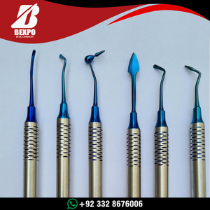High Quality Stainless Steel Dental Composite Filling Instrument Blue <b>Titanium</b> Coated Reusable Manual Ergonomic Grip Restorative - Product Image 4
