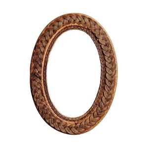 Miroir mural suspendu en corde de rotin style bohème, motif floral, décoration de chambre, fabrication vietnamienne, lot multi-pièces, vente chaude - Product Image 1