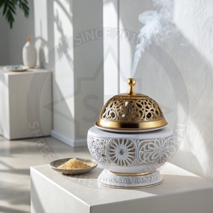 Exquisito Quemador de Incienso Shree Radhey Internacional, Ecológico, de Acero Inoxidable, Diseño Artesanal, Meditación, Relajación, 100% - Product Image 1