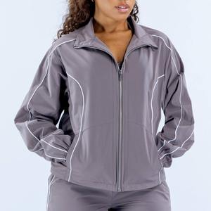 Conjunto Deportivo de Dos Piezas Reversible de Alta Elasticidad para Mujer, Cuello en V, Largo Completo, Estilo Hip Hop, de Forro Polar, 100% Algodón Transpirable - Product Image 1