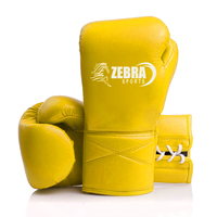 Gants de boxe professionnels en cuir de vachette 16 OZ avec fermeture à lacets, personnalisés, moulés à la main haute densité pour le kick boxing, le Sanda et le MMA