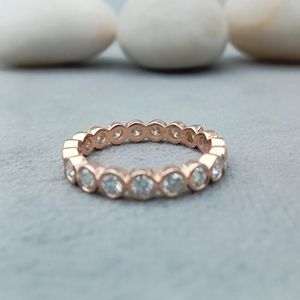 Women's Luxury 18K <b>Rose</b> Gold Hip Hop Trend Ring Full VVS Natural Round Diamond Classic Wedding Party Engagement - Product Image 1