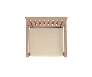 Chaise de jardin moderne Lana avec structure en teck massif finition brune et coussin en tissu pour usage extérieur - Product Image 5