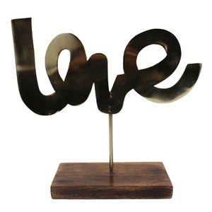 Handmade Decorative Home With Rect. Wooden Base Aluminium and <b>Wood</b> Rough Nickel and Natural <b>Colour</b> Table Decoration - Product Image 4