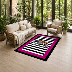 Tapis de salon en chenille antidérapant, imprimé numériquement, lavable en machine, design minimaliste rose prune, vente en gros, RUGS DEPOT LXDP-0784 - Product Image 6