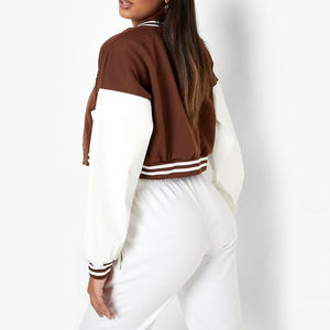 Vestes universitaires en cuir d'agneau pour femmes sur mesure et vestes de baseball d'hiver respirantes, vente en gros et service OEM - Product Image 2