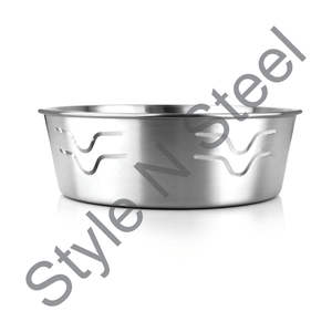 Vente en gros bol à noix conception unique de coupe salade de fruits préparation des aliments bol à fruits avec conception de coupe à double vague en acier inoxydable - Product Image 1