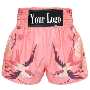 Pantalones Cortos de Muay Thai Más Vendidos, Negros, Personalizables con Mi Logotipo, Pantalones Cortos de Kick Boxing de Muay Thai, Tejido Satinado Transpirable - Product Image 4