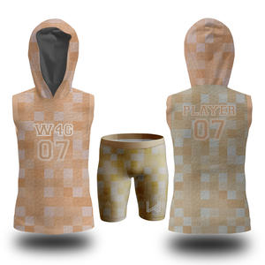 Conjunto de Camiseta y Pantalones Cortos de Fútbol Americano Personalizables con Transferencia de Calor W4G, Sin Mangas, Transpirables, Uniformes 100% Poliéster - Product Image 1