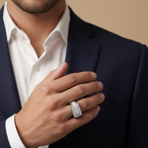 Anillo de Arquitecto para Hombre en Oro de 14K con Diamante de Corte Brillante Redondo - Product Image 5