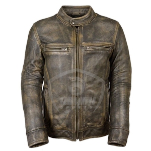 Chaqueta de Motociclista de Cuero Genuino de Alta Calidad para Hombre, Ropa de Calle, Bordada, Clásica, de Moda, para Uso en Exteriores, Cuello Alto, Invierno - Product Image 1