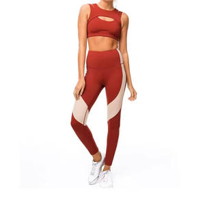 Ensembles de yoga de fitness sans manches élégants et confortables pour femmes pantalons à motif solide Performance ultime - Product Image 4