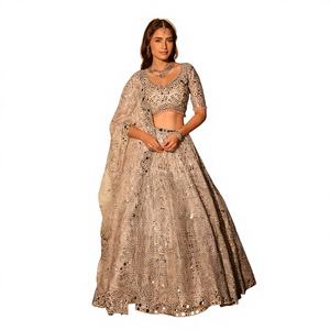 Colección de Terciopelo para Novias Indias con Trabajo Zarkhan por Fabzone Modelo FZBELLA En Stock Tiempo de Entrega de Muestra de 7 Días - Product Image 1