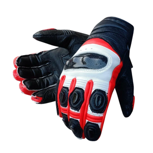 Unisex Cowhide Leather Gloves for Motorbike & Auto Racing Yellow/Black with Knuckle for Armour Breathable for Winter Riding - Product Image 4