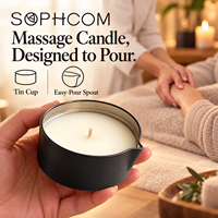Meilleure nouvelle bougie de massage aromatique à l'huile de chanvre et à la lavande biologique mini bougies à la cire de soja pour massage corporel et bain