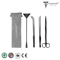 Top qualité Aquarium nettoyage 4Pc noir ensemble d'outils plante aquatique réservoir de poissons outils de plantes Aquarium longue trousse à outils LIVERFORT INDUSTRIES