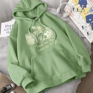 Sudadera con Capucha de Manga Larga para Mujer, Diseño Personalizado, Transpirable, Forro Interior de Algodón, Antiencogimiento, Estampado Otoñal, Bordado 3D - Product Image 3
