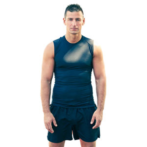 Ropa Hombre Débardeur côtelé à col cuillère coupe ajustée personnalisé en gros Vêtements de sport Débardeur en coton blanc pour hommes - Product Image 1