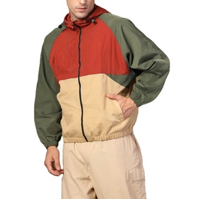 Chaqueta Cortavientos de Lona de Diseño Personalizado, Ligera, Impermeable, para Correr y Senderismo al Aire Libre, con Cuello Alto y Logotipo Frontal para Hombre - Product Image 1