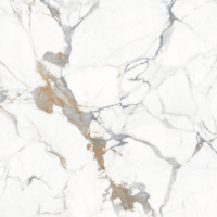 Carreaux de sol intérieurs antidérapants en porcelaine effet marbre Calacatta Blanc Doré brillant 600x1200mm pour salon