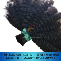 Extensions de cheveux humains vierges Remy 100% indonésiens, qualité supérieure, cuticules alignées, texture afro crépue, pour tissage de cheveux - Vente en gros
