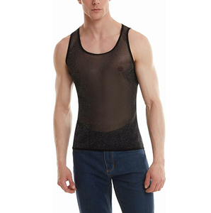 Camiseta sin mangas de malla de color sólido para hombre, camisetas sin mangas transpirables para gimnasio, camisetas sin mangas de alta calidad - Product Image 2