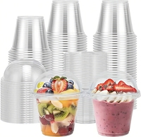 Gobelets en plastique PET transparent durables pour milkshake, dessert, glace, fruits coupés, yaourt, gobelets en plastique jetables pour yaourt et dessert avec logo