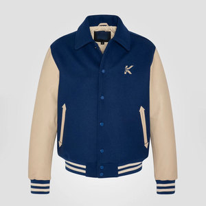Premium KANEKA SPORTS Lettermen <b>Jacket</b> for <b>Men</b>-Soft <b>Warm</b> Eco-Friendly Breathable Wool/Cotton Stand Collar Front Logo Stylish - Product Image 1